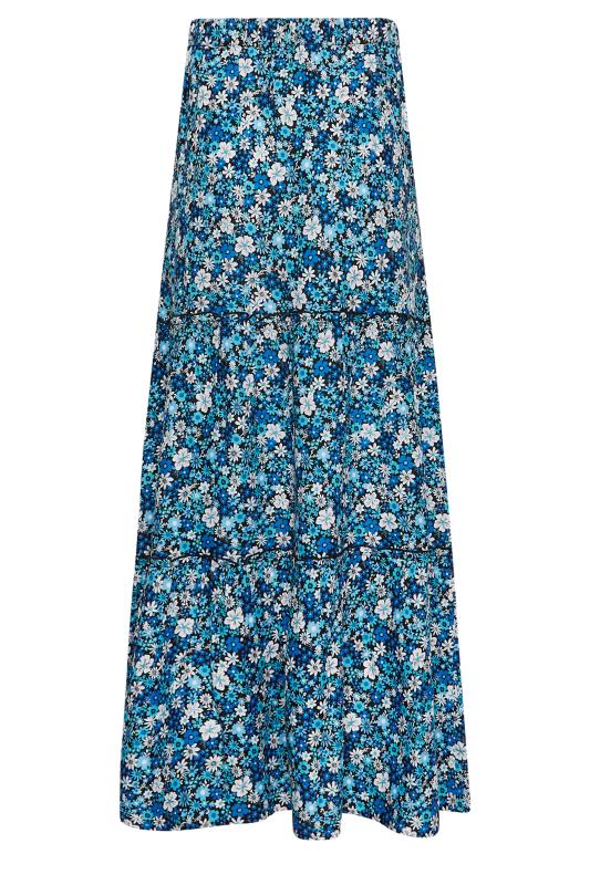 LTS Tall Women's Blue Ditsy Tiered Maxi Skirt | Long Tall Sally  5