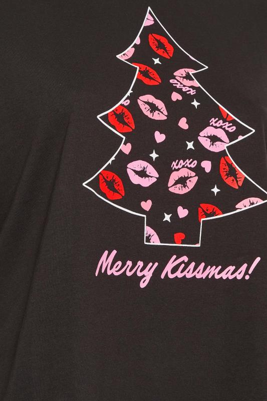 LIMITED COLLECTION Plus Size Curve Black Christmas Tree Print Pyjama Top | Yours Clothing  8