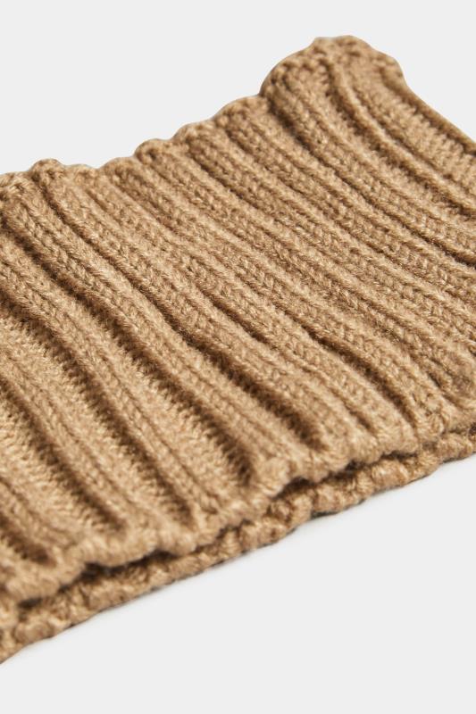 Brown Ribbed Knitted Headband | Yours Clothing 4