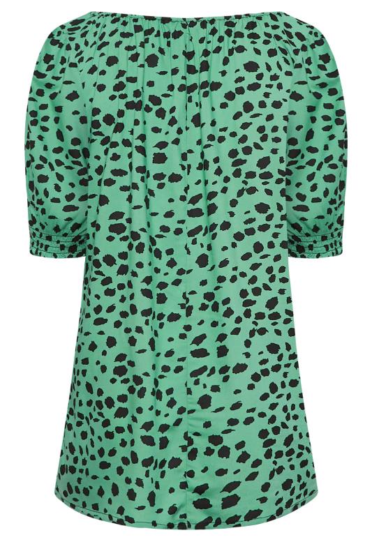 YOURS Plus Size Green Animal Markings Print Gypsy Top | Yours Clothing 7