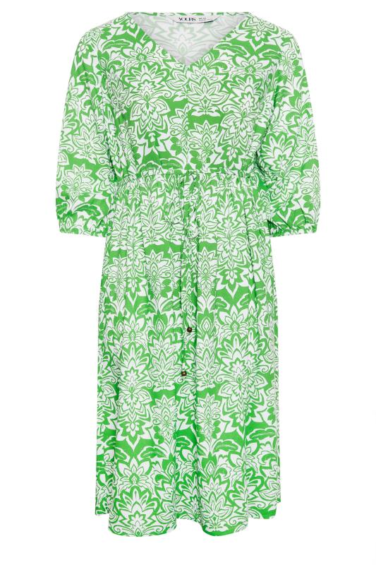 YOURS Plus Size Green Paisley Print V-Neck Midaxi Dress | Yours Clothing 6
