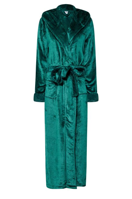 LTS Tall Emerald Green Faux Fur Trim Dressing Gown 7