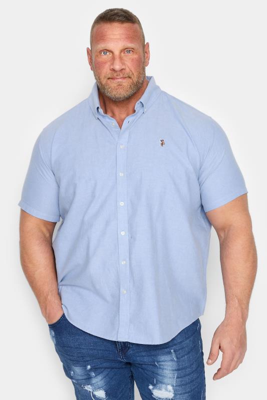 Men's  U.S. POLO ASSN. Big & Tall Light Blue Short Sleeve Shirt