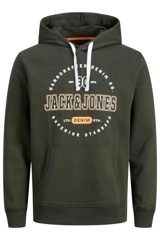 JACK & JONES Big & Tall Green Logo Hoodie | BadRhino 2