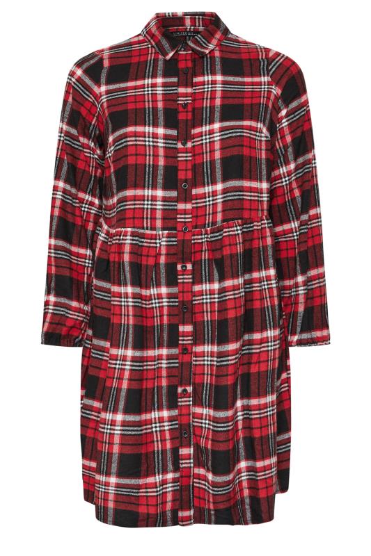 YOURS Plus Size Red Check Print Shirt Dress | Yours Clothing  6