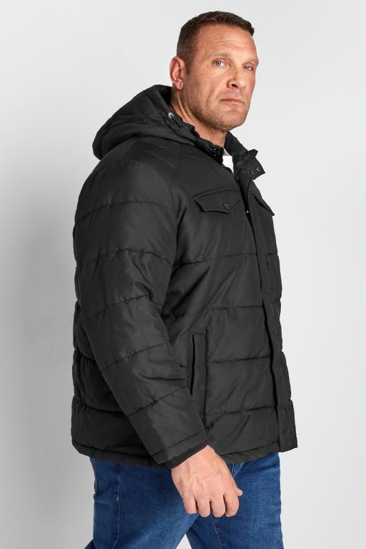 Plus Size Casual / Every Day JACK & JONES Big & Tall Black Regan Puffer Jacket