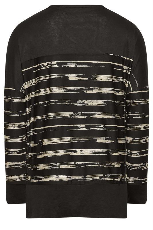 Plus Size Black Stripe Long Sleeve Top | Yours Clothing 7