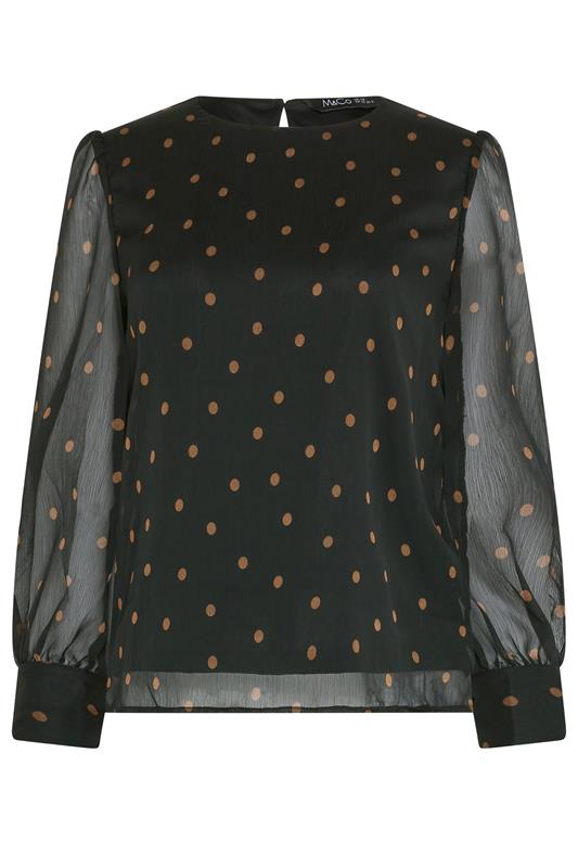 M&Co Women's Black Polka Dot Chiffon Blouse | M&Co 5