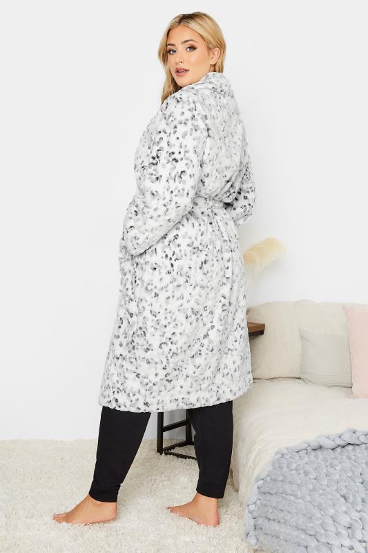 Plus Size White Animal Print Dressing Gown | Yours Clothing 4