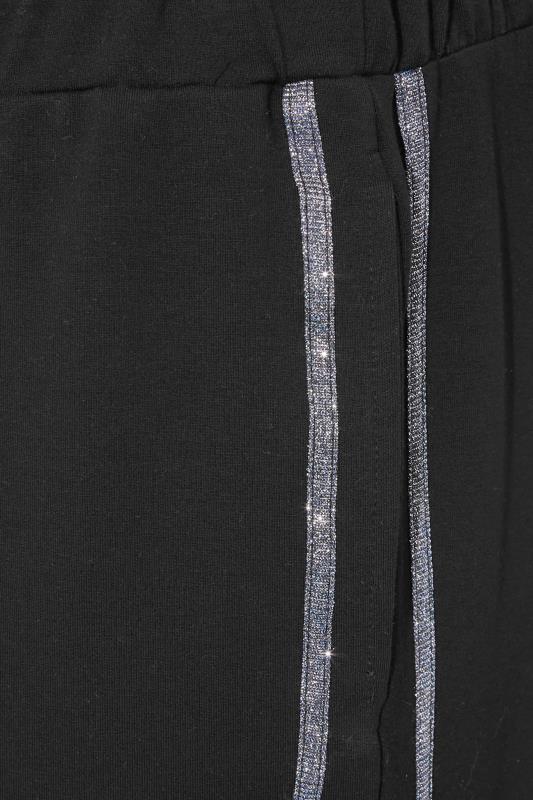 Curve Black Side Stripe Joggers | Yours Clothing 4