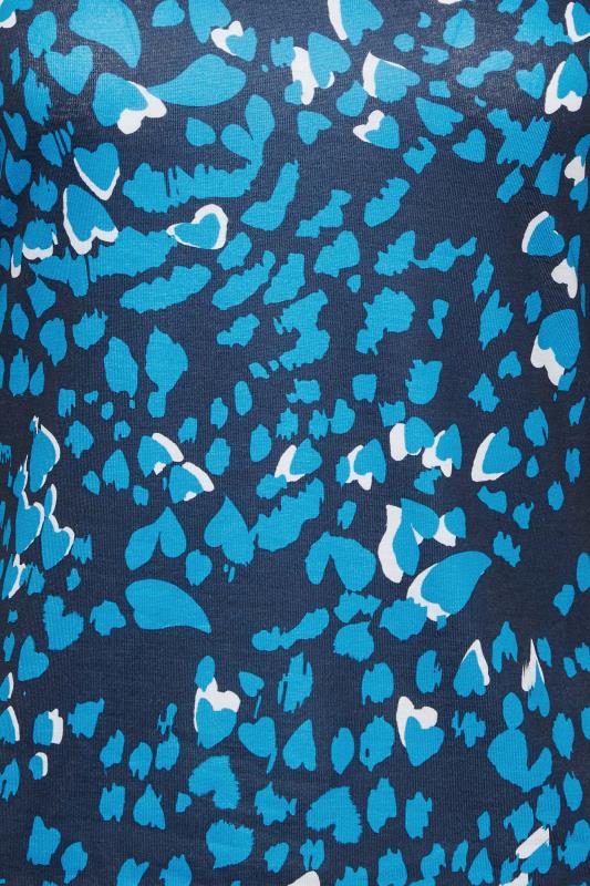 Petite Blue Animal Print Jersey Top | PixieGirl 5