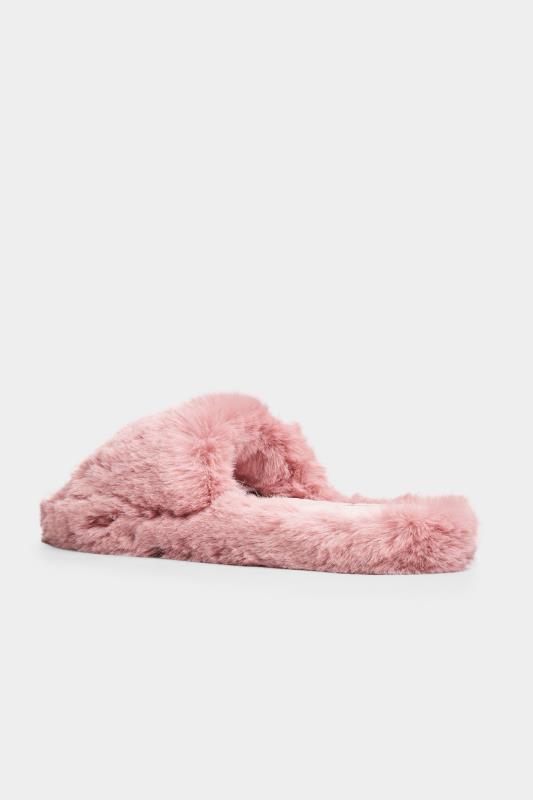 Dusky Pink Vegan Faux Fur Slippers In Regular Fit_C.jpg