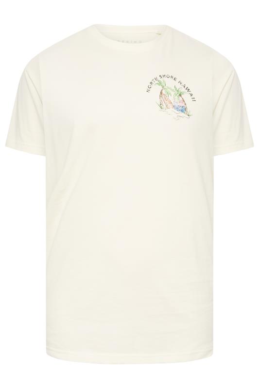 BadRhino Big & Tall Plus Size White 'North Shore' Slogan T-Shirt | BadRhino 4