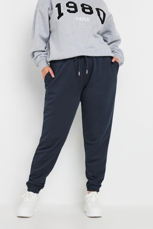 Plus Size  YOURS Curve Navy Blue Elasticated Joggers