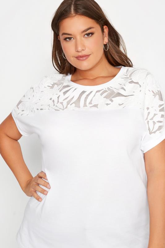 Curve White Floral Mesh Panel Top 5
