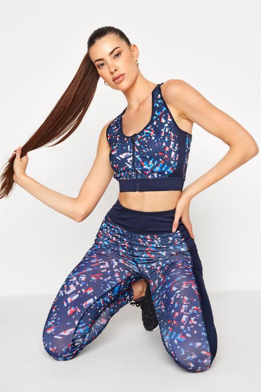  Grande Taille LTS ACTIVE Tall Navy Blue Mixed Print Sports Bra