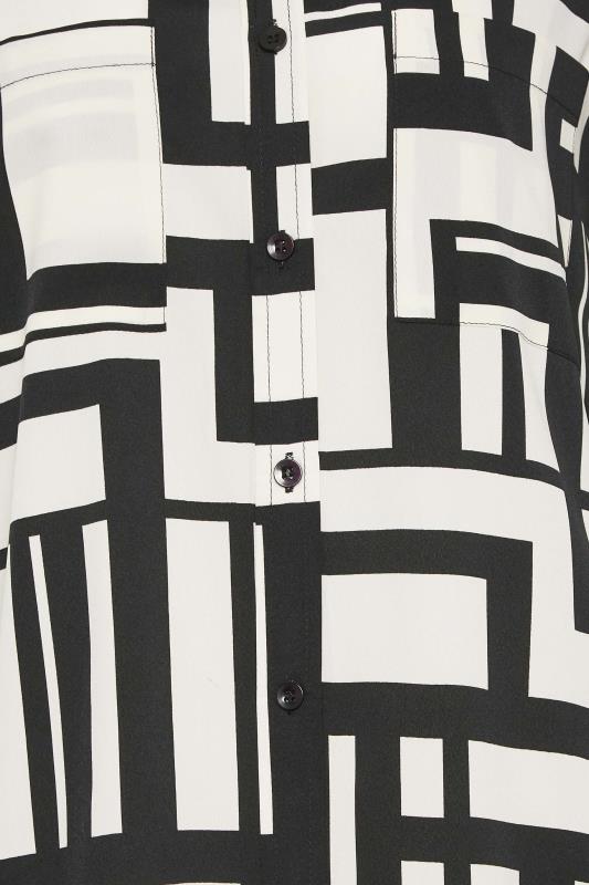 LTS Tall Women's Black & White Abstract Print Longline Shirt | Long Tall Sally  5