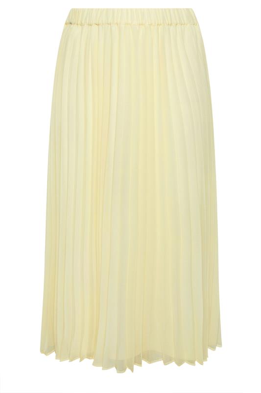 YOURS Plus Size Yellow Pleated Skirt | Yours Clothing 6