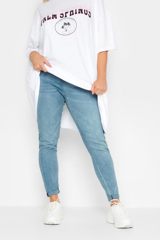 YOURS Plus Size Curve Light Blue GRACE Jeggings | Yours Clothing  1