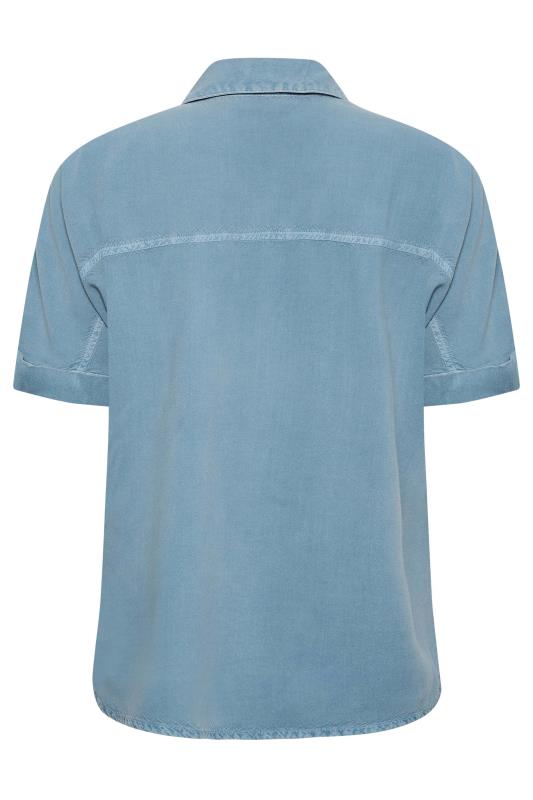 YOURS PETITE Plus Size Blue Short Sleeve Shirt | Yours Clothing 2