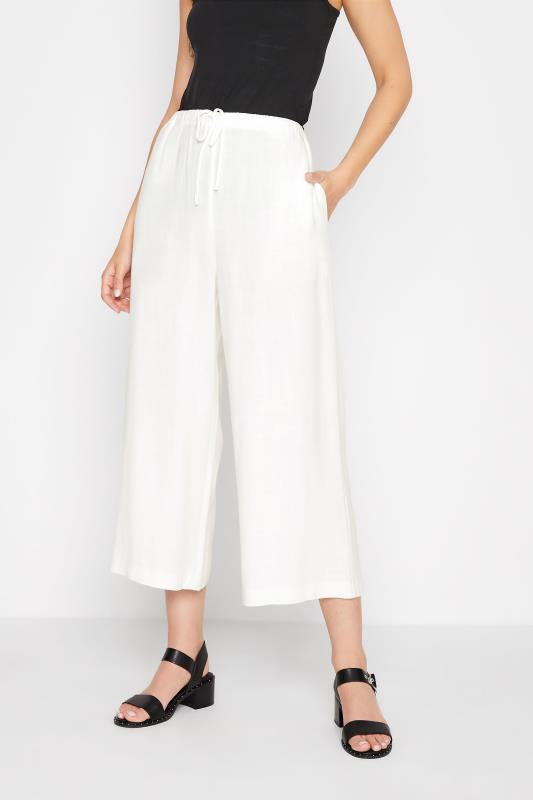 LTS Tall White Linen Blend Cropped Trousers_A.jpg