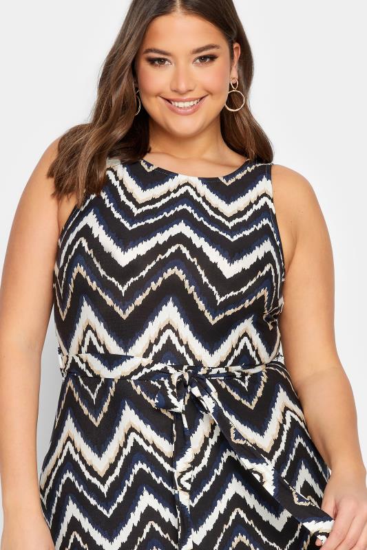YOURS LONDON Plus Size Black Geometric Print Tiered Maxi Dress | Yours Clothing 4