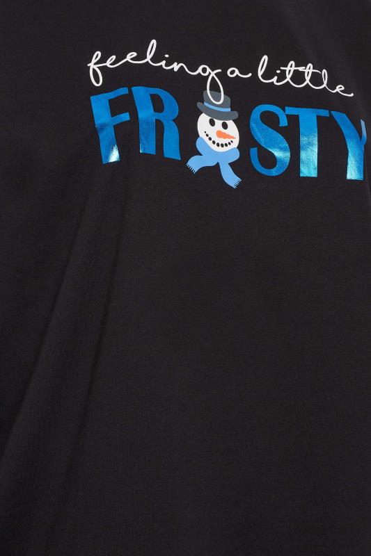 LIMITED COLLECTION Plus Size Black 'Feeling A Little Frosty' Slogan Christmas Top | Yours Clothing 6