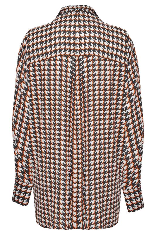 LIMITED COLLECTION Curve Black Dogtooth Check Oversized Shirt_BK.jpg