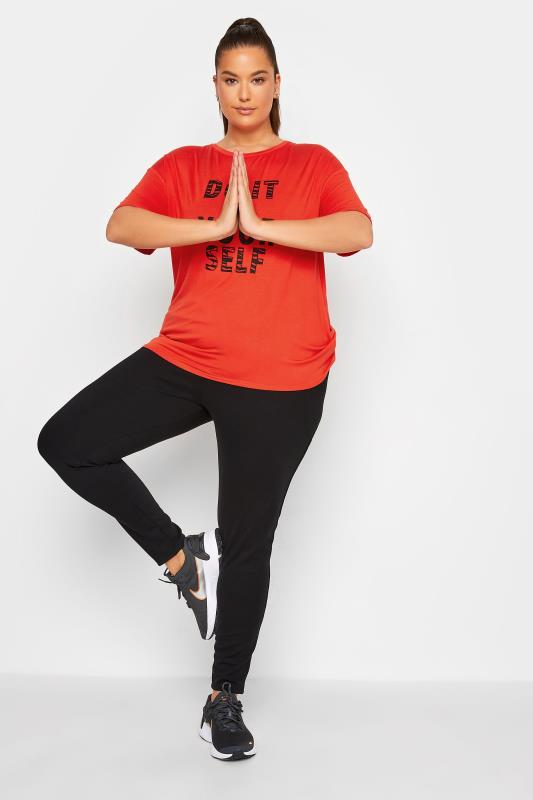 YOURS Plus Size ACTIVE Orange 'Do It For Yourself' Slogan Top | Yours Clothing 7