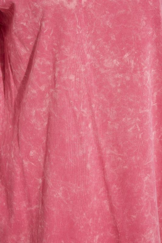 LTS Tall Pink Acid Wash Oversized T-Shirt 4