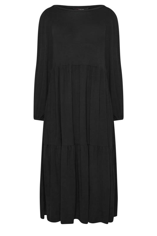 YOURS Plus Size Black Tiered Midaxi Dress | Yours Clothing 6