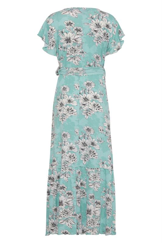 LTS Tall Blue Floral Tiered Midaxi Dress 7