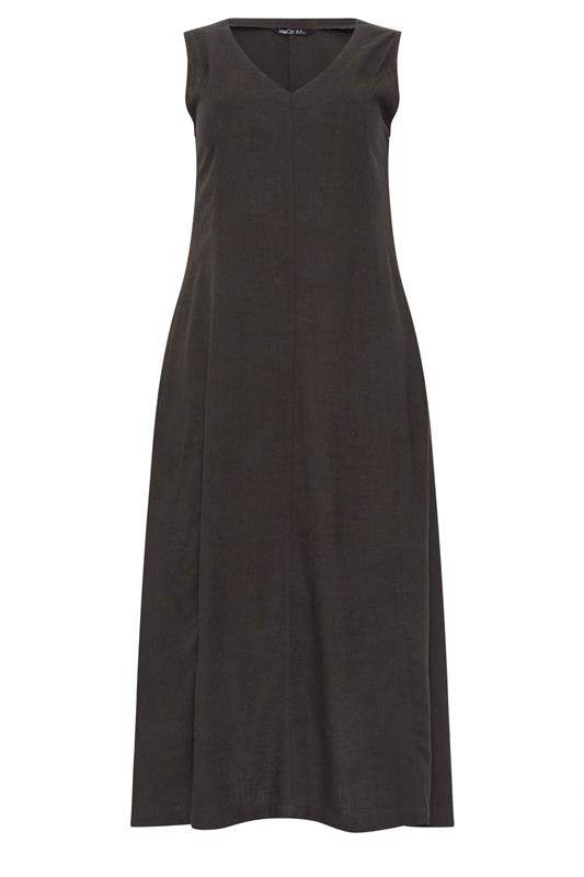 M&Co Chocolate Brown Linen Midi Dress | M&Co 7