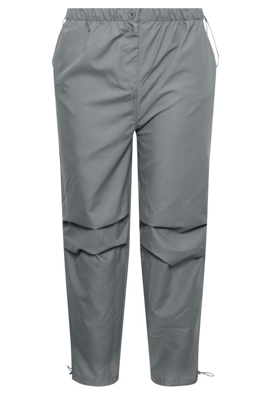YOURS Curve Charcoal Grey Parachute Trousers 5