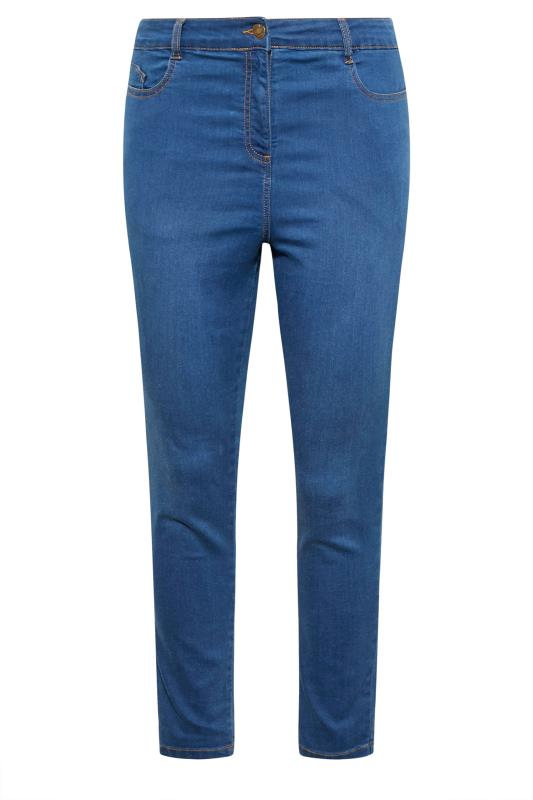 Plus Size Mid Blue Skinny Stretch AVA Jeans | Yours Clothing 5