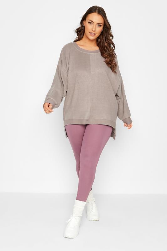 Plus Size Mocha Brown Soft Touch Fleece Sweatshirt | Yours Clothing 2