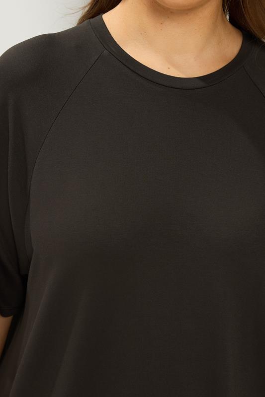 YOURS Plus Size Brown Soft Touch Raglan T-Shirt | Yours Clothing 4