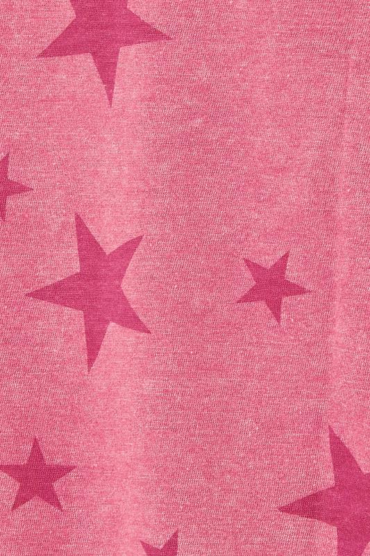 LTS Tall Pink Star Print Acid Wash T-Shirt 7