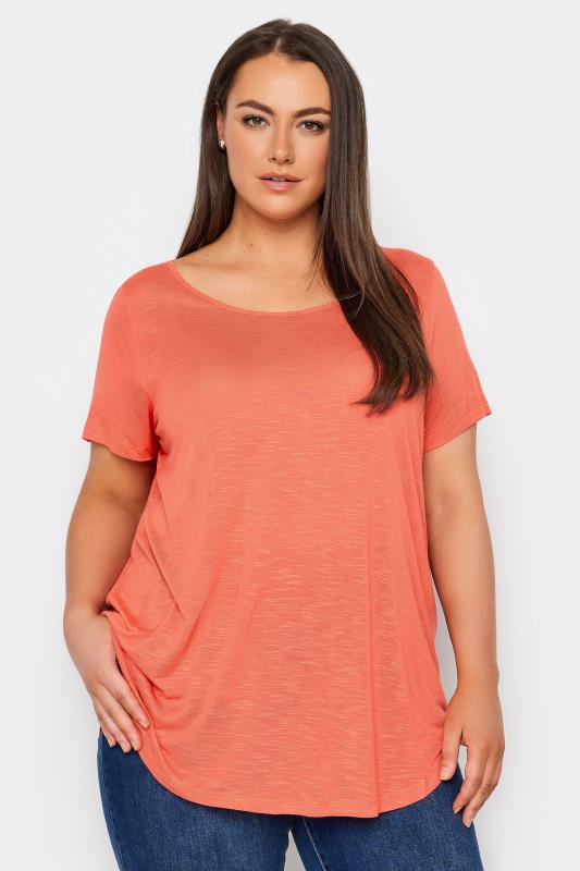 Plus Size  Evans Orange Short Sleeve T-Shirt