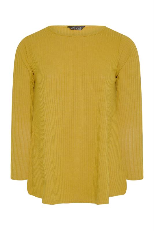 LIMITED COLLECTION Mustard Yellow Ribbed Top_F.jpg