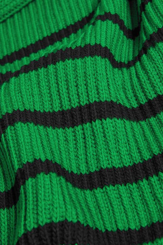 YOURS LUXURY Plus Size Green Stripe High Neck Jumper | Yours Clothing 10