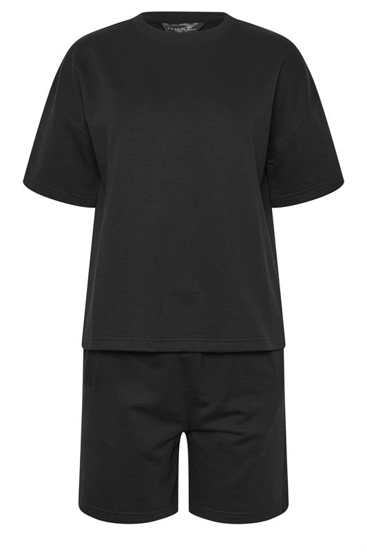 PixieGirl Petite Women's Set Black Sweat Jersey T-Shirt & Shorts | PixieGirl 5
