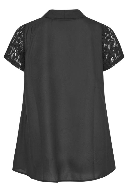 Plus Size Black Lace Insert Blouse | Yours Clothing 7