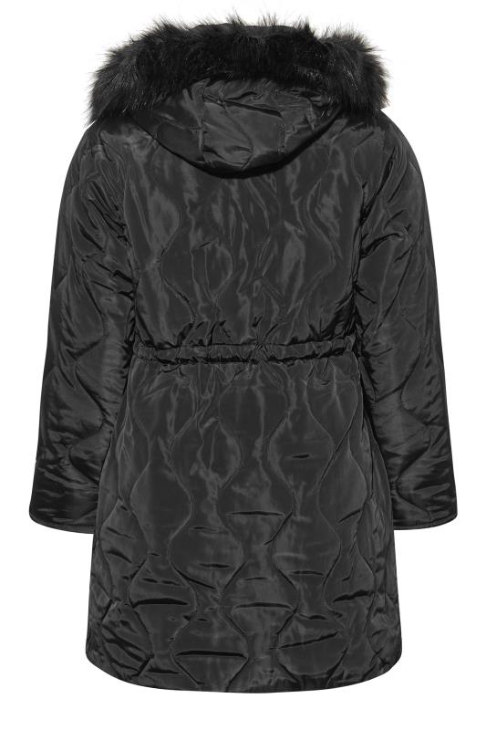 Curve Black Quilted Puffer Coat 7
