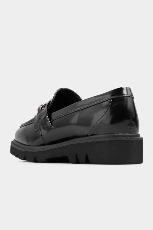 LIMITED COLLECTION Black Chunky Saddle Loafers In Extra Wide EEE Fit 4