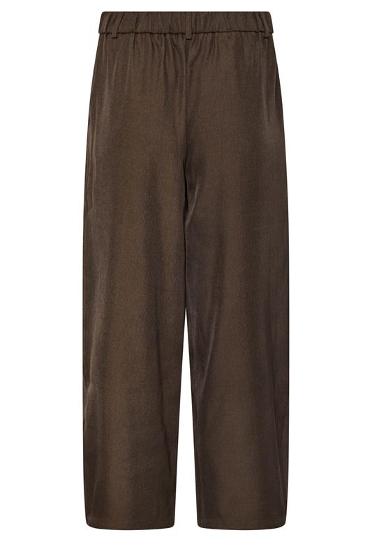 PixieGirl Petite Women's Chocolate Brown Pleated Wide Leg Trousers | Pixie Girl 2