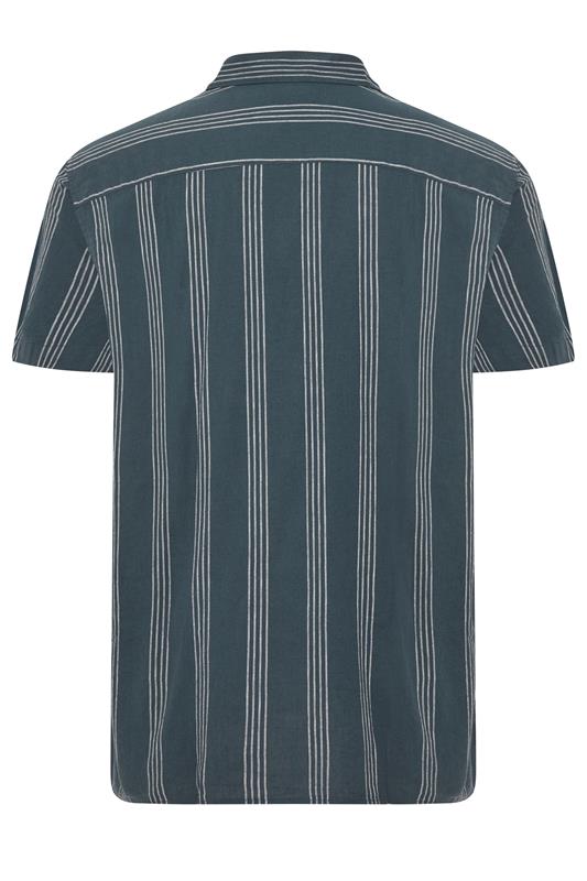 JACK & JONES Big & Tall Navy Blue Stripe Print Shirt | BadRhino 4