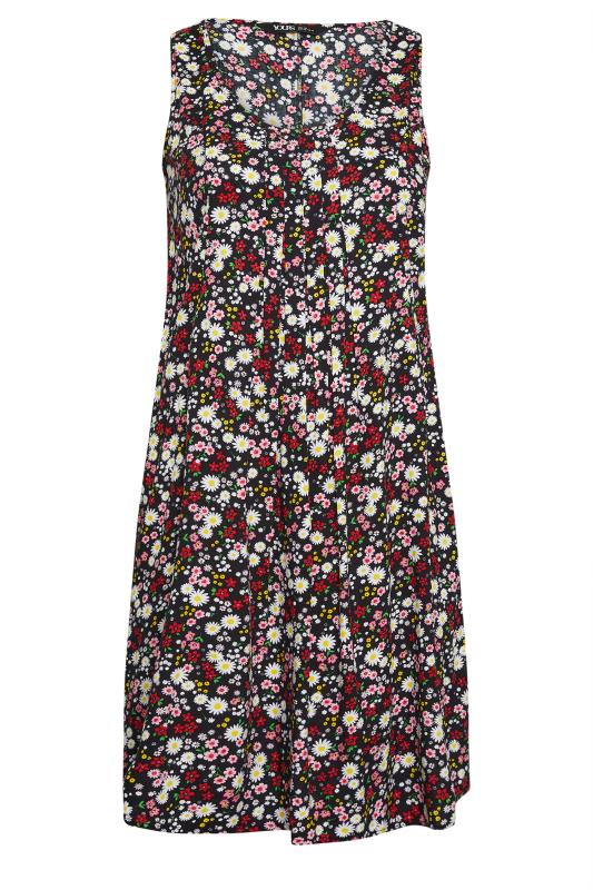 YOURS Plus Size Black Ditsy Floral Pocket Dress | Yours Clothing 5