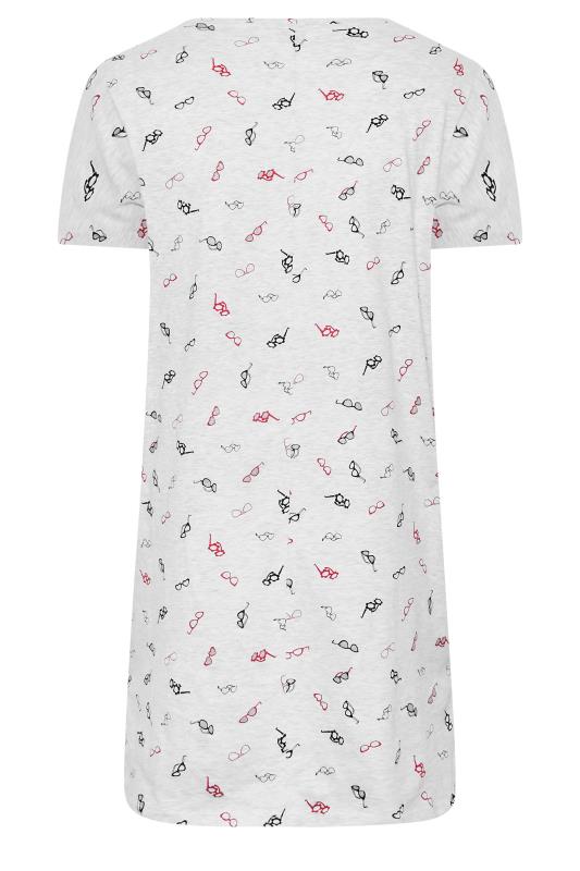YOURS Plus Size Grey Sunglasses Print Placket Nightdress | Yours Clothing  6