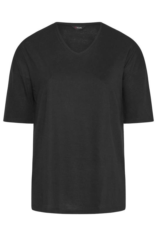 Plus Size Black V-Neck T-Shirt | Yours Clothing  5